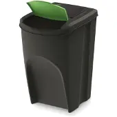 Prosperplast Set van 4 recyclingcontainers van 35 liter, zwart, met sticker, model IKWB35S4-S411