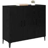 vidaXL Dressoir Zwart eiken 34 x 90 x 80 cm Bewerkt hout