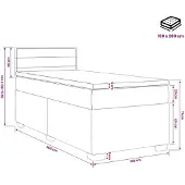 vidaXL Boxspringbed met matras en LED Taupe 100 x 200 cm Stof