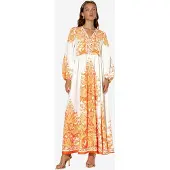 MSN Collection Paisley A-lijn Maxi-Jurk met Strikriem