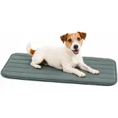 Flamingo Hondenkussen – Hondenmand – Orthopedisch Xana Rechthoekig Groen S – 70,5x41,5cm – memory foam – antislip bodem – perfect voor hondenbench