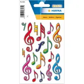 Herma Stickers muzieksleutel, Jewel - 10 stuks