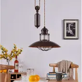 LINDBY Hanglampe , Louisanne, dimbare, Roestbruin, Gang / Hal, Metaal, Maritiem