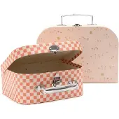 Jollein Speelkoffertje - Speelgoedkoffer - Pretty Picnic - 2 Stuks
