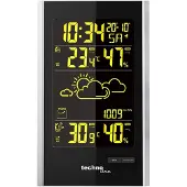 Technoline weerstation - WS 9060 - 113x186x47mm - zwart/zilver - met 1 buitensensor 30m en instelbare achtergrondverlichting - TL-WS9060