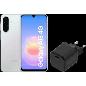 Samsung Galaxy A18 128GB Zilver 4G + BlueBuilt Oplader 30 Watt Zwart