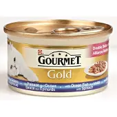 Gourmet gold luxe mix zeevis in saus met spinazie (24X85 GR)