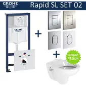 GROHE rapid sl toiletset set 02 b&w compact met arena of skate drukplaat