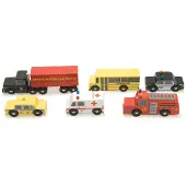Le Toy Van Houten New Yorkse auto’s - - 6 voertuigen - Geel en rood - Voor jongens van 3 jaar en ouder