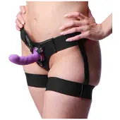 Strap U Zwart strap on harnas in jarretel stijl