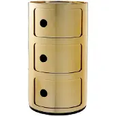 Kartell Componibili Metal Opbergunit Gold | 3 doors