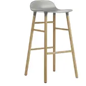 Normann Copenhagen Barstoel Form Oak 75 cm Grey
