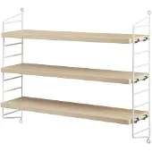 String Pocket boekenplank eiken-wit eiken-wit