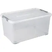 Curver 243857 Opbergbox HANDY Stapelbaar (l x b x h) 800 x 500 x 390 mm Transparant, Zilver 1 stuk(s)