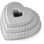 Nordic Ware Tiered Heart Bundt bakvorm 26,7 cm gietaluminium grijs