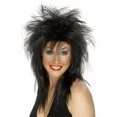 Smiffys Mooie zwarte pruik Rock Diva Eva