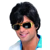 Smiffys Mooie zwarte pruik 70s Shag Willem