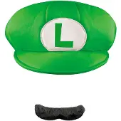 Vegaoo Luigi pet en snorvoor volwassenen