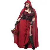 Vegaoo Gothic Roodkapje kostuum voor vrouwen - Grote Maten