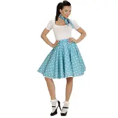 Widmann Jaren 50 Rok en Sjaal voor Vrouwen - Turquoise met stippen