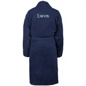 Yoursurprise Badstof badjas voor mannen - Met je naam - Blauw L/XL