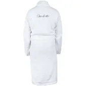 Yoursurprise Dames badstof badjas - met je naam - wit S/M