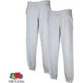 Fruit Of The Loom 2 sweatpants XXL elastieken boord gemêleerd grijs