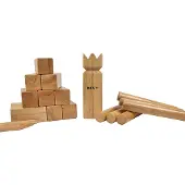 Bex Kubb Pro – Officiële European Kubb Championships 2026 Set – Zweeds Vikingschaak – Premium Buitenspel – Massief Rubberhout – Koning Met Houtkleurige Kroon – Vanaf 8 Jaar – Inclusief Draagtas