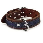 Beeztees Denim Hondenhalsband - Bruin - XS - 24-33 cm x 35 mm bruin