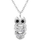 Montebello Ketting Alies - Dames - 925 Zilver - Zirkonia - Uil - 8 x 15 mm - 45 cm