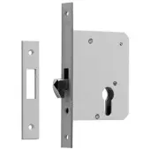 Nemef 698 Schuifdeurslot | DM55mm | voorplaat staal gelakt 20x170mm rechthoekig | stalen verende haakschoot | sluitplaat P 698 | DR 1+2+3+4 - 9069800550