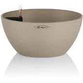 Lechuza CUBETO Stone 30 - Plantenbak - met uitneembare binnenbak - met bewateringssysteem - ALL-IN-ONE set met LECHUZA-PON - zandbeige