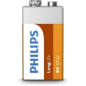 Philips 9 volt batterij 6F22 - longlife - 12-pack