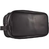 Gerard Brinard Toiletbox 2 ritsen Echt Leer Zwart- toilettas, reizen, vakantie