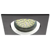 ABC-led Inbouw spot GU10 aluminium vierkant armatuur zwart/zilver