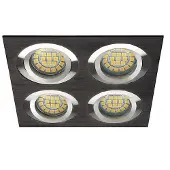 ABC-led Inbouw 4x LED spot MR16 Aluminium Vierkant Armatuur zwart/zilver
