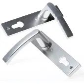 Nemef 3251 P Beslag kortschild rechthoekig | Blok kruk-kruk | beslagset | geveerd | krukstift 8mm | F1 aluminium | PC72-PC72 - 9325116720