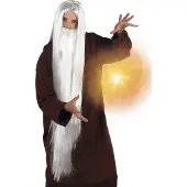 Boland 6 stuks: Pruik Wizard met baard