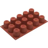 Silikomart bakvorm 15 bordelaises ø 4,5 cm siliconen bruin