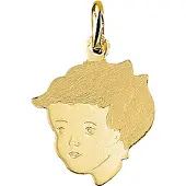 Trendjuwelier huiscollectie 4005822 Gouden bedel kinderkopje jongen