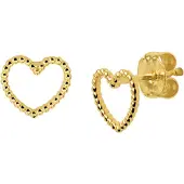 Trendjuwelier huiscollectie Oorknoppen Hart Geelgoud Glanzend 6 mm x 7 mm