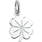 Trendjuwelier huiscollectie 4101810 Witgouden bedel klavertje vier
