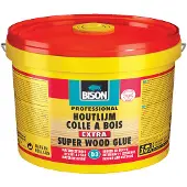 Bison Houtlijm Extra Emmer 3 Kg, hoogwaardige houtlijm, voor binnen en buiten, droog transparant op, sterker dan hout, oplosmiddel, D3, overschilderbaar