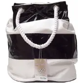 Wanted BEACH BAG Strand Tas Trendy Zwart Wit met Touw