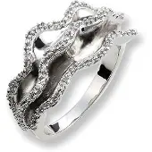 Orphelia Silver 925 Zr-3509;52 Ring Golven Zirconium