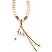 Heaven Eleven - dames ketting - hout naturel met pijl