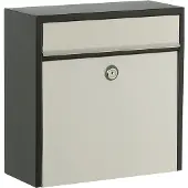 Allux Wandbrievenbus 250 - Staal En Rvs - Zwart - 36x36x15 Cm
