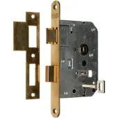 Nemef 1266 Deurslot | DM50mm | S55mm | krukgat 8mm | voorplaat messing 20x174mm afgerond | messing dag- en nachtschoot | 2 sleutels | DR 1+3/2+4 - 9126605533