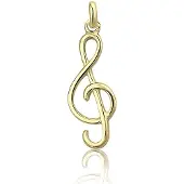 Montebello Hanger Solsleutel - Dames - 925 Zilver Verguld - 10 x 30 mm
