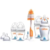 Munchkin Latch 12-delige Babyfles Starterset - 2x 120ml babyflessen - 2x 240ml Babyflessen - 2x Schoonmaakborstels - Voor pasgeborene - BPA-Vrij
